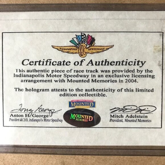 Vintage Jeff Gordan 1994 Brickyard 400 Champion Brick & Track Mounted Framed Art - Picture 6 of 9